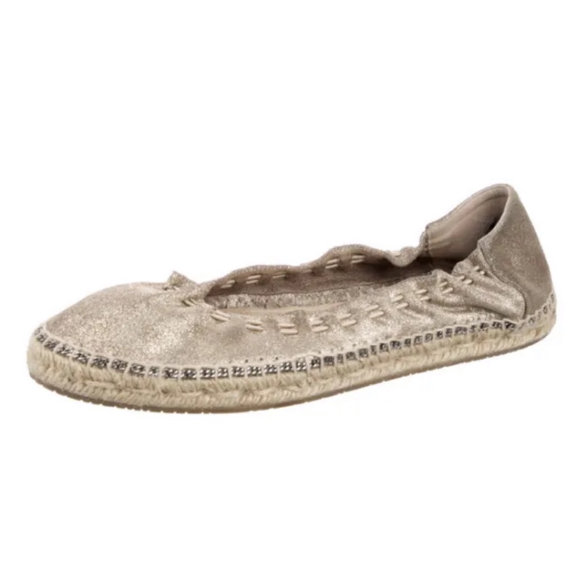 Jimmy Choo Deena Espadrilles Flats Ballet Taupe Gold 39